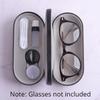1 Pcs Leather Reading Glasses Case Double Interlayer with Mirror Metal Lens Case for Kit Box Dual Purpose Dual Use