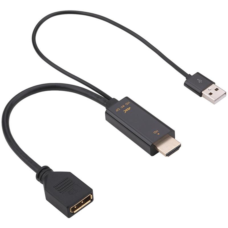 AA58 HDMI-Compatible Male to Displayport Female Converter Cable 4K@60Hz HDMI-Compatible to DP Converter Adapter Cable