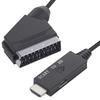 ABUO-Scart To -Compatible HD 1080P Video Converter Adapter, Male To Female For HDTV, DVD, PC, 1M Cable