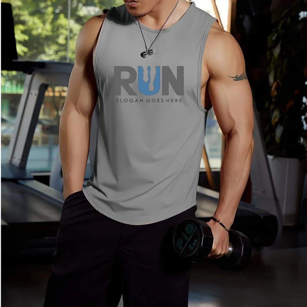2026 Summer New Trendy Design Printed Sleeveless T-shirt Men's Fitness Training Basketball Tank Top Loose Quick Drying Top