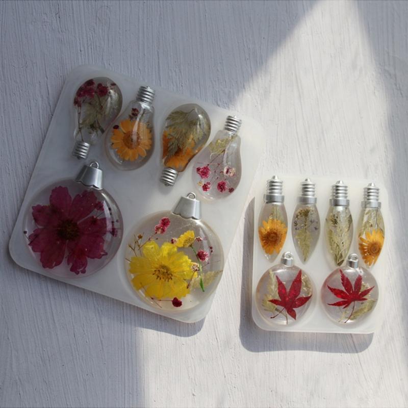 Silicone Christmas Ornament Mold Crafting Moulds Light Bulb Resin Decorations Suitable for Enthusiasts and Home Decors