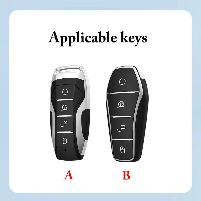 Key Case Cover for BYD Song Plus Atto 3 Han EV Tang DM Qin Seal Dolphin Leather Metal Remote Fob Holder Keychain Car Accessories