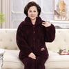 Three-layer Thickened Fleece Padded Pajamas Women's Winter Coral Fleece Extra Thick Hunan Loungewear