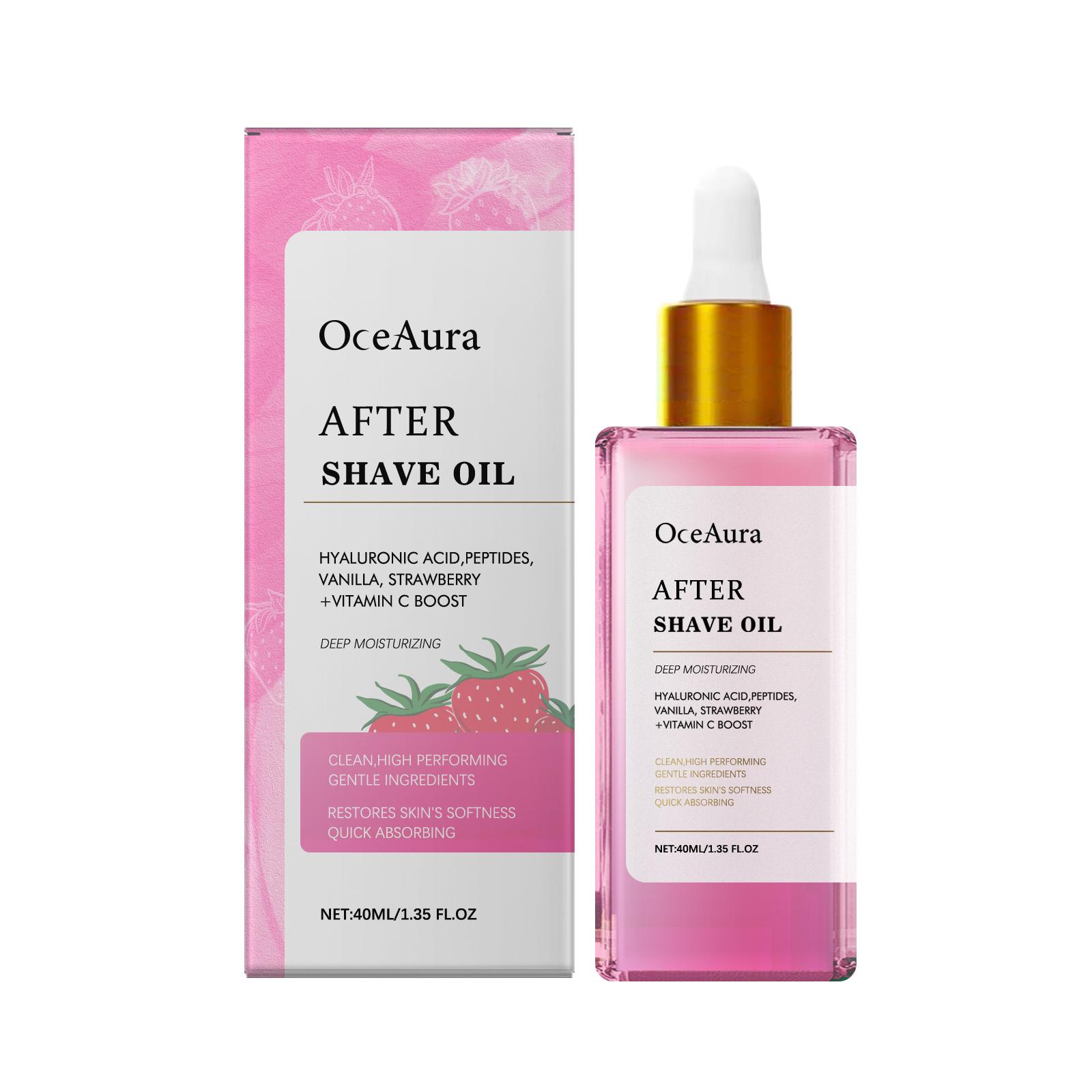 OceAura After Shave Oil Strawberry Vanilla Moisturizing Skin Soothing Intimate Area Leg Prevent Hair Growth Products Body Oil 40ml