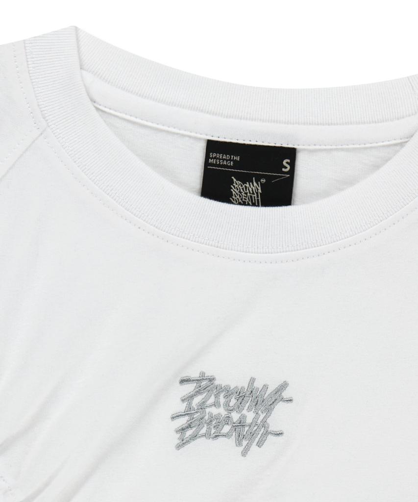 BROWNBREATH W Shirring Point Raglan Tee - White