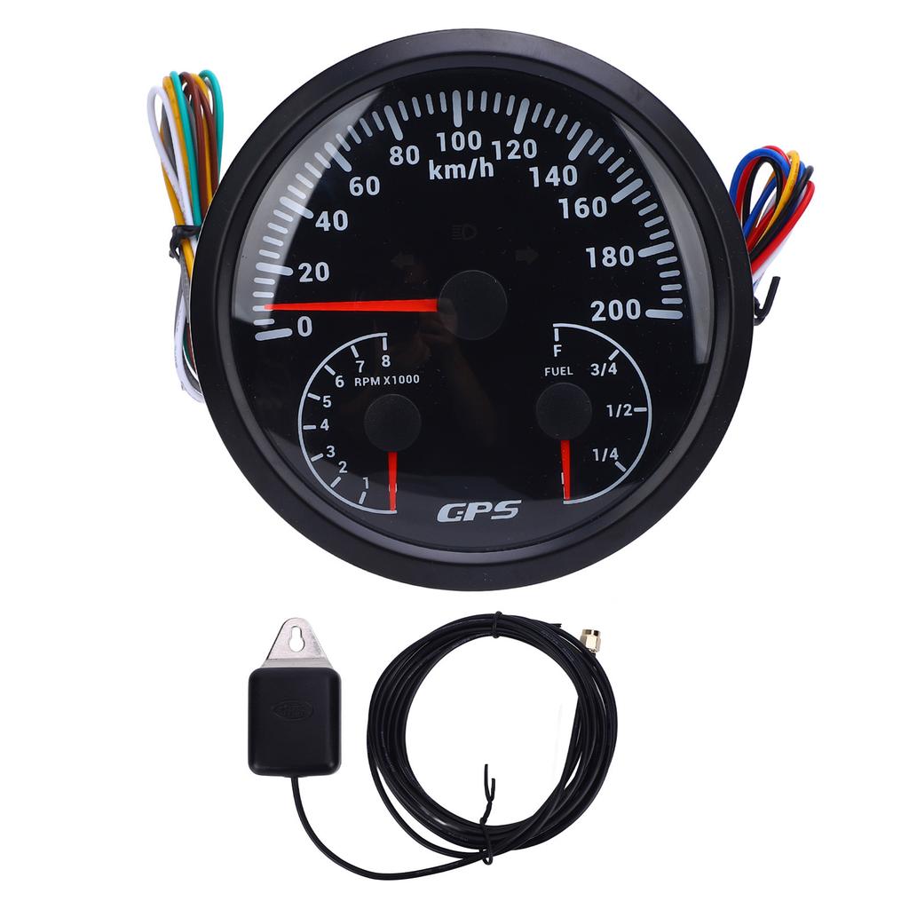 110mm GPS Odometer 0 To 200KM H Multifunctional 0 To 8000RPM Tachometer E 1 4 1 2 3 4 F Fuel Level Gauge with Turn