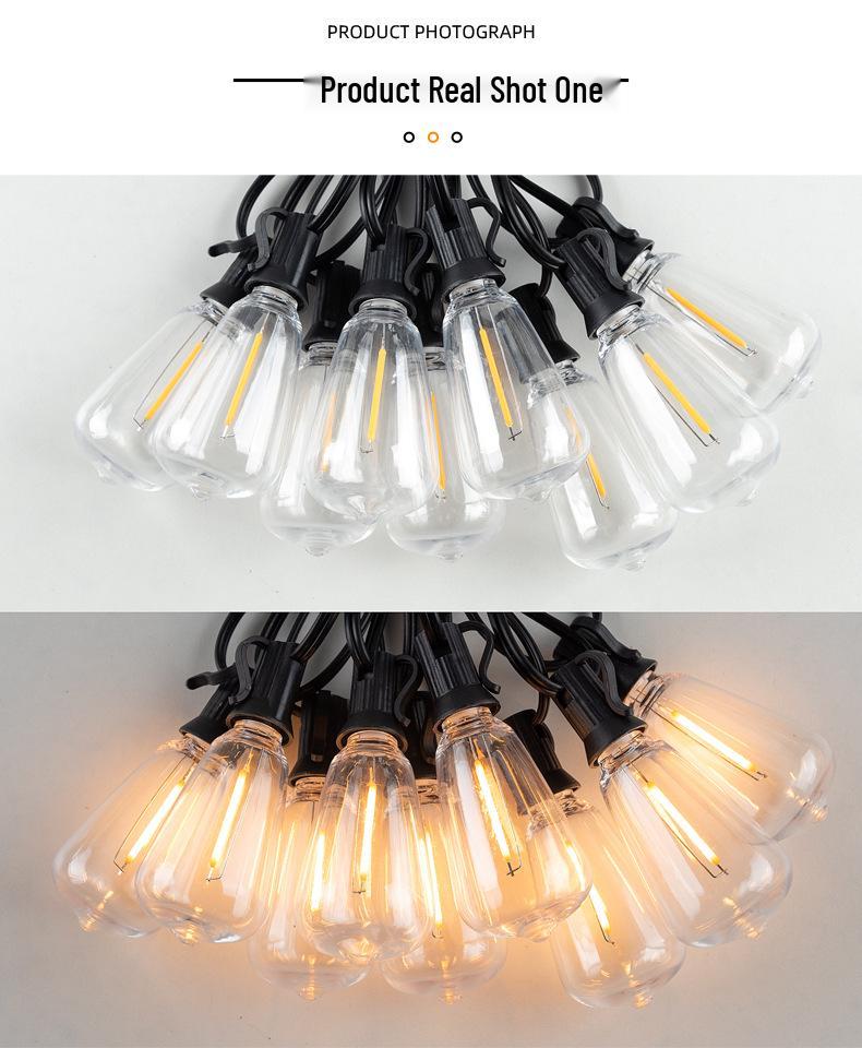 Smart Remote ST38 Solar LED String Lights - Waterproof Decorative Atmosphere for Outdoor Weddings and Camping