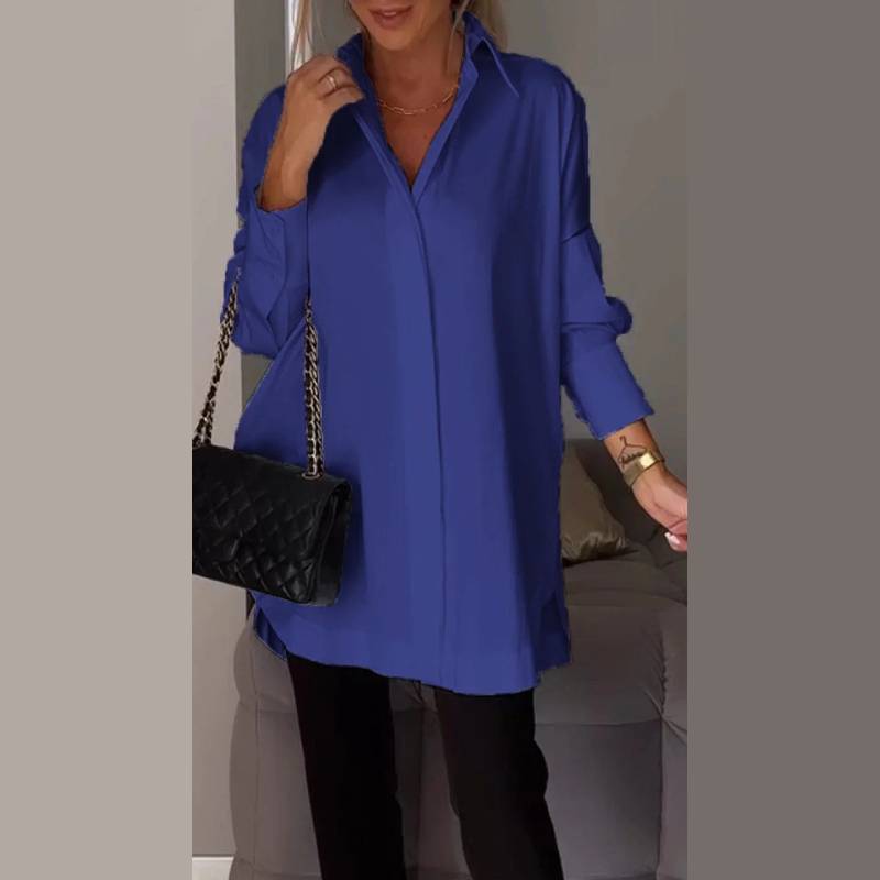 Minimalist Polyester Blouse With Puff Sleeves For Casual Spring Wear
