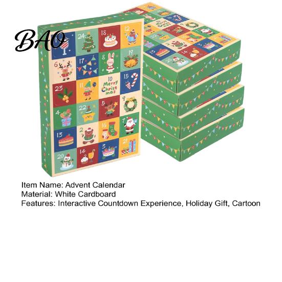 Christmas Advent Calendar 5Pcs 24-Day Box, Blank Gift Box with Adult Holiday Pull-Tab Windows, Countdown Surprise Toy Container, Party Favor