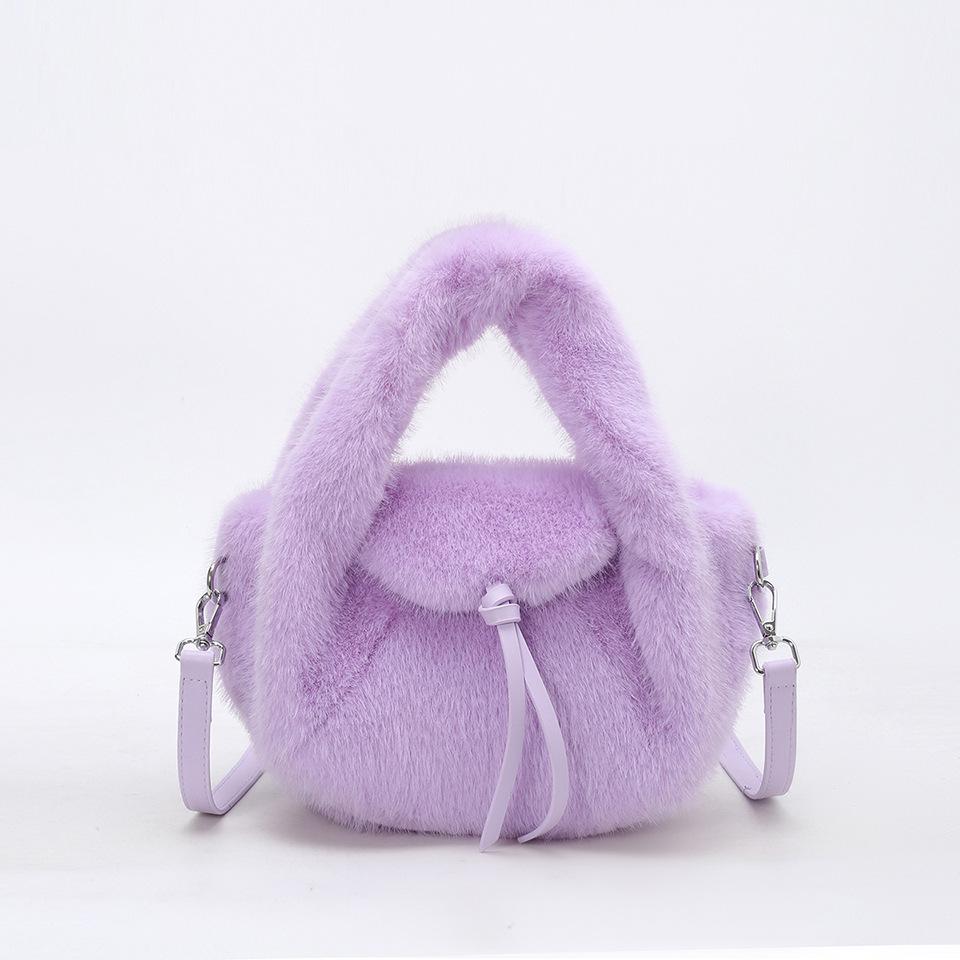 Herbst/Winter 2025 Vielseitige Plüsch-Crossbody-Bucket-Bag