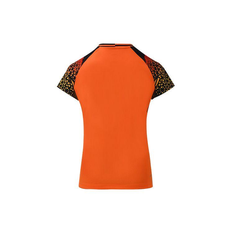 Li Ning Badminton Series Quick-Dry Breathable Training Sports Competition Short Sleeve T-Shirt Skirt Set Women Sportswear Flame-Orange AATQ028-4