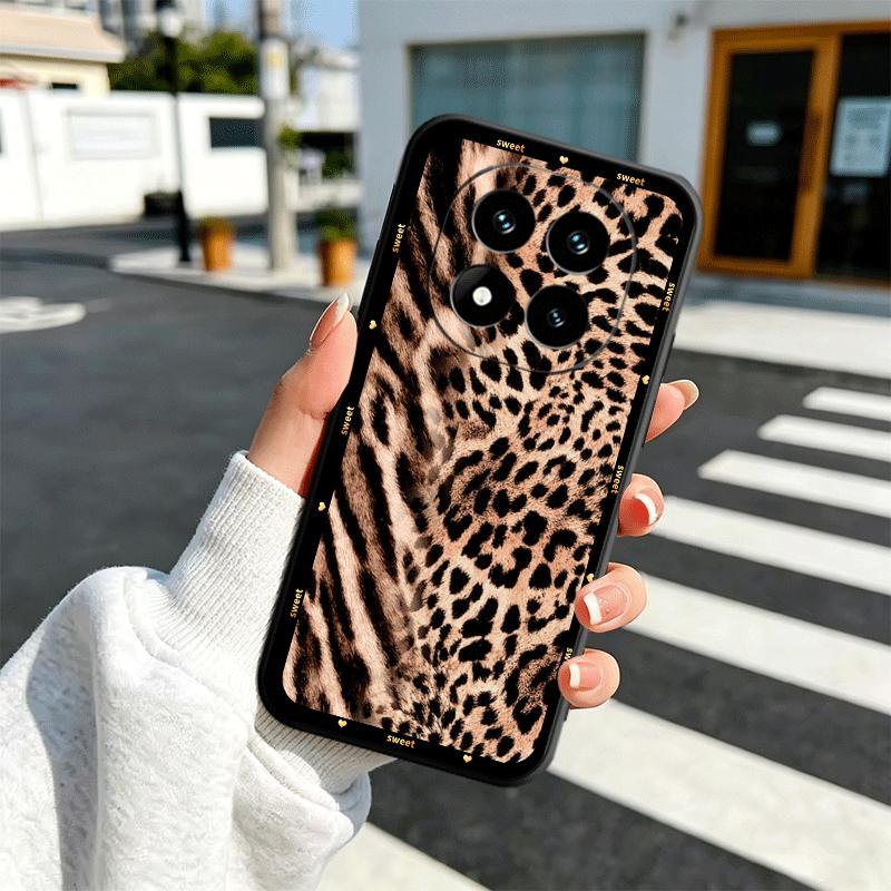 Fashion Sweet Leopard Print Soft Phone Case for Xiaomi Redmi Note 12 13 14 15 Pro Plus 11 12S 11S 11T 10 4G Black Cover Back She