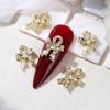 2Pcs Christmas Nail Design Set Christmas Bell Elk Sled Zircon Tree Nail Zircon Art