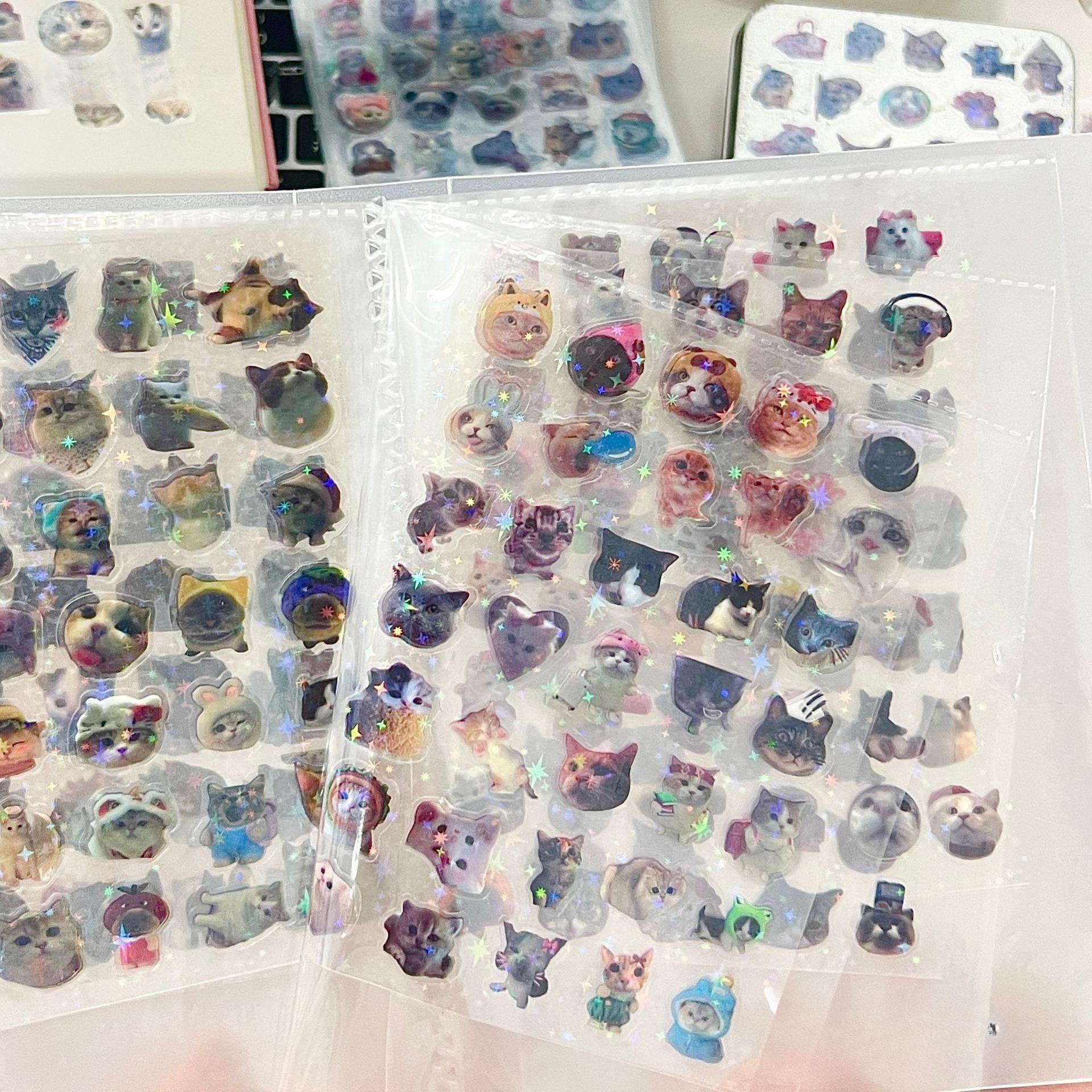 

Мила мультяшна наклейка з записками з лазерним блиском DIY Decro Sweet Anime Animal Journaling наклейка Kawaii наклейка на канцелярські товари