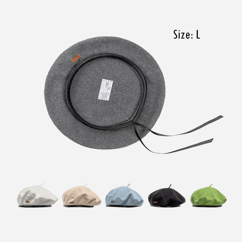 High Quality Fashion Spring and Summer PU Brim Adjustable Knitted Solid Color Cotton Beret Painter Hat for Women