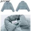 BITCED Down-Filled Cotton Jacket: Petite Niche & Distinctive Quilted Coat for Women Autumn/Winter High-Waisted Short Cotton Jacket