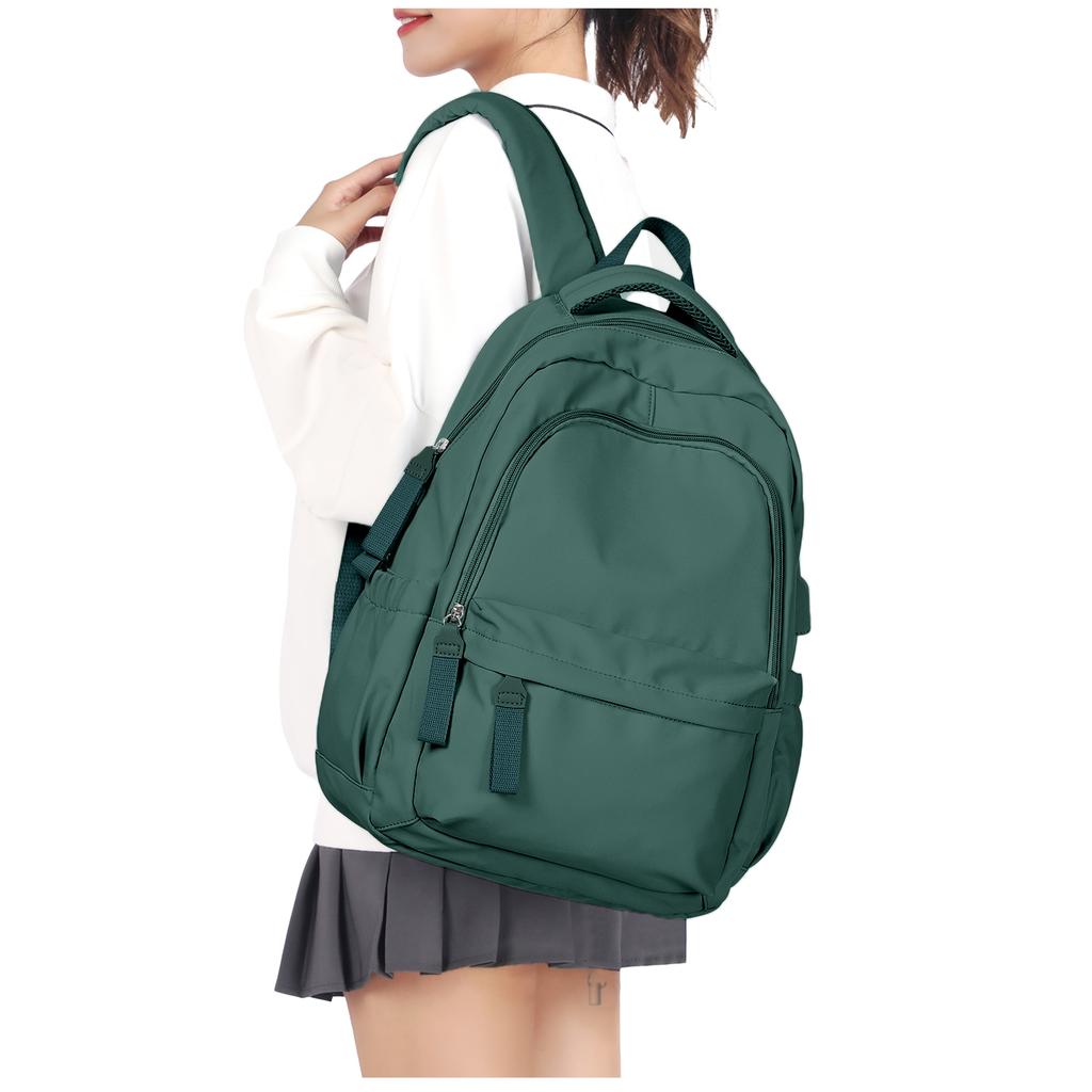 Lässiger Mode-Rucksack mit großem Fassungsvermögen, einfarbiger Schul-Laptop-Rucksack, einfacher süßer Studenten-Schulrucksack mit Reißverschluss für Mädchen und Jungen