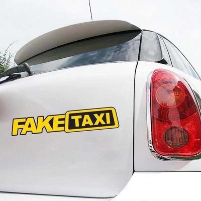 4 szt. Naklejka Fake Taxi Naklejka Winylowa na Szybę Samochodową Drift Zabawny Tuning naklejka samochodowa