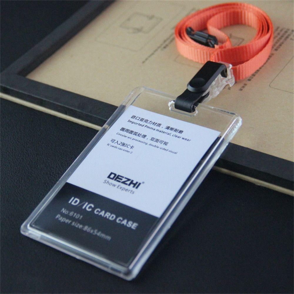 

Work Identity Business Card Holder Employee Card Name Card Cover ID Card Holder Women Men Orange-Vertical