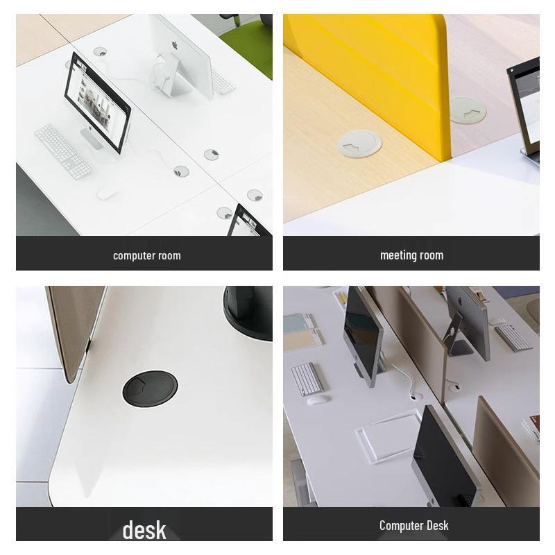 Round Desktop Cable Organizer & Decoration Ring – Cable Hole Cover & Wiring Outlet Seal