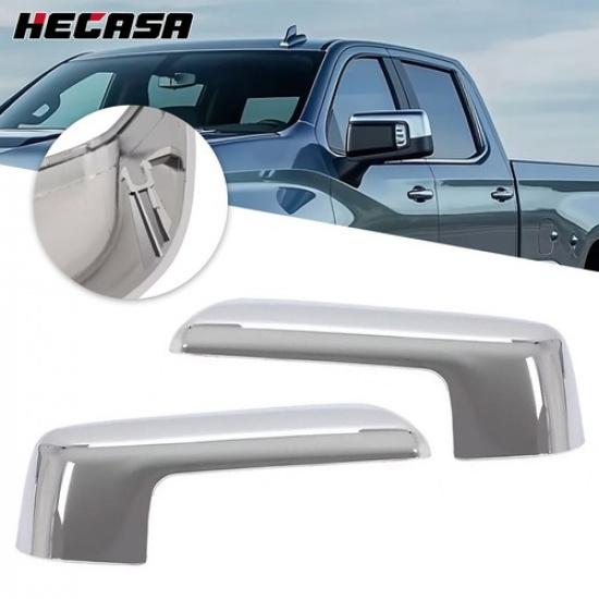 

For 19-24 Chevy Silverado GMC Sierra 1500 Chrome Top Half Mirror Cover Caps
