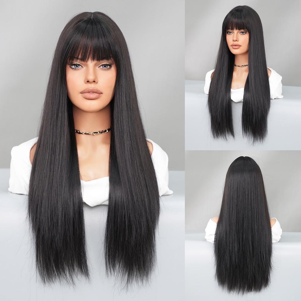 Available In Multiple Colors Including Long Straight Hair From Europe America Colored Wigs Full Head Covers Women