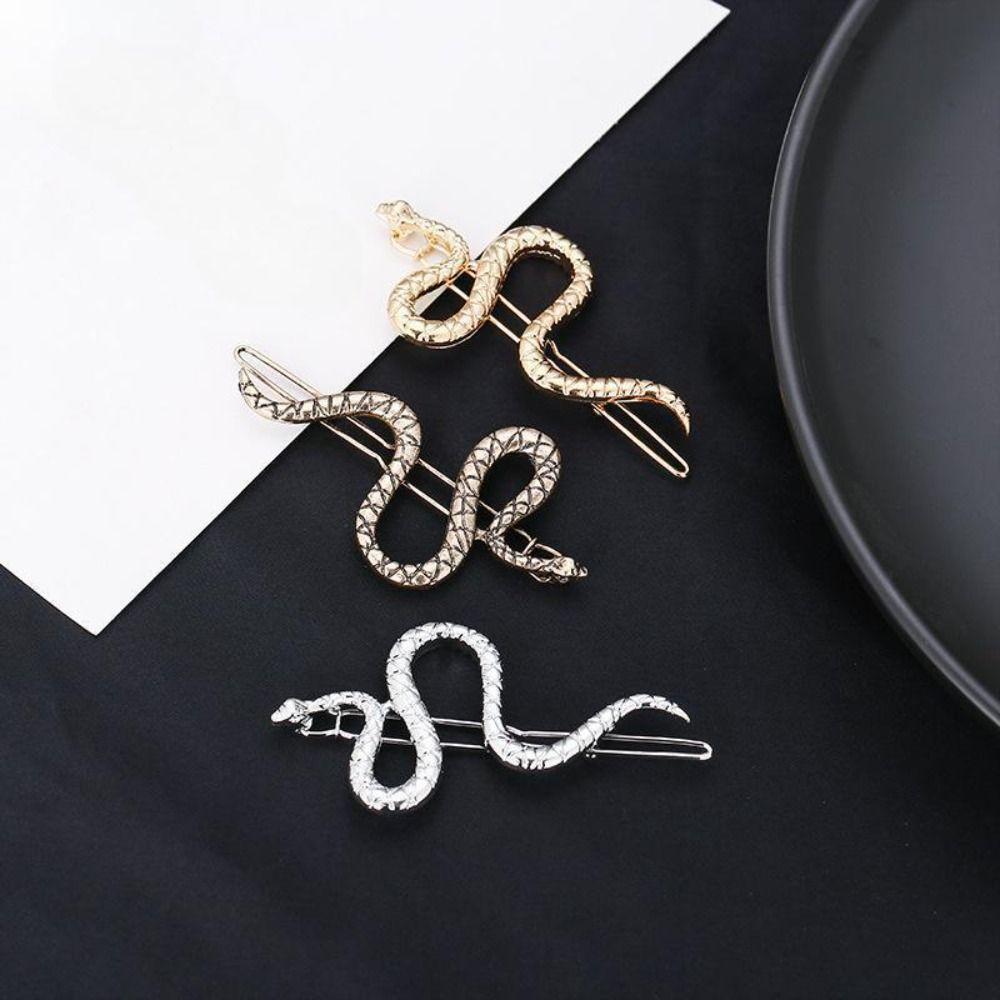 4pcs Gold Silver Retro Barrette Creative Hair Clip Set Gothic Snake Hairpin  Headwear Accessories