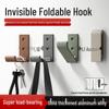 Black Aluminum Alloy Wall-Mounted Folding Coat Hook - Punch-Free, Solid Single Hook