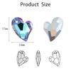 17mm Austria 6261 Devoted 2 U Heart Pendant Loose Rhinestone Charms Beads for Jewelry Making Bracelet Necklace Earrings DIY