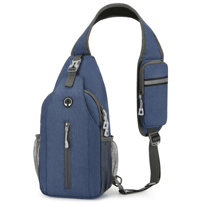 Men's Breast Bag Men's New Simple Multi-functional Sports Backpack Leaf Commuting Versatile Men's Breast Bag