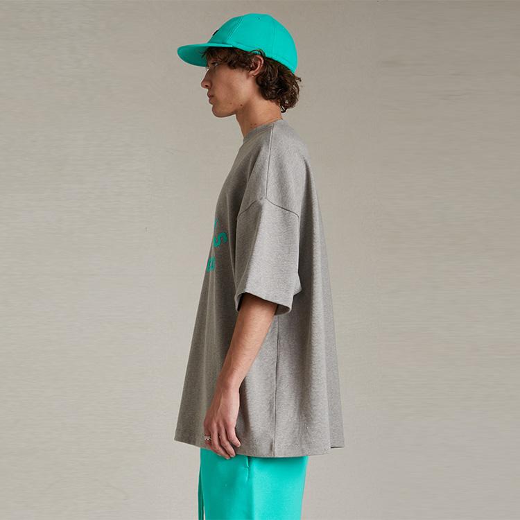 Fear of God Essentials Solid Color Crew Neck Pullover Short Sleeve American Heavyweight T-Shirt Men Dark Heather Oatmeal 125SP242003F