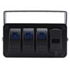 3 Gang Rocker Switch Panel DC12‑24V On Off Toggle Switch with PD Type C and QC3.0 USB Charger Voltmeter for Car Trucks