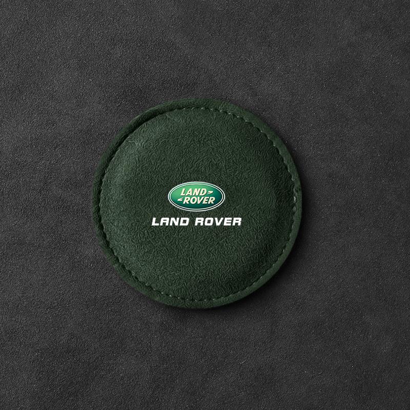 Auto Getränkehalter Pad PU Leder Schlitz Rutschfeste Untersetzermatte Emblem für Land Rover Range Rover Defender Freelander Discovery 1 2 3 Evoque Rover L322 L405