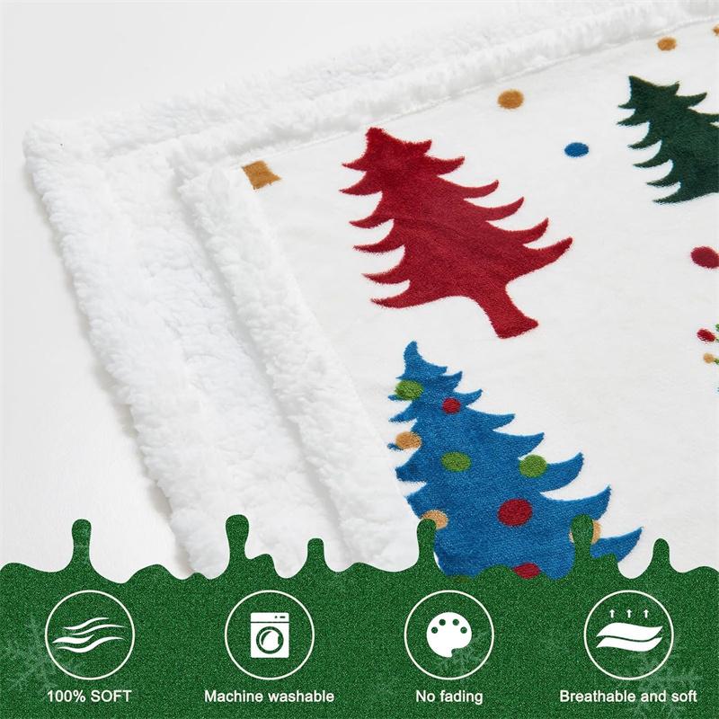 Christmas Throw Blanket Christmas Decorations Gifts For Women Sherpa Flannel Fleece Winter Holiday Blanket For Couch Sofa Bed