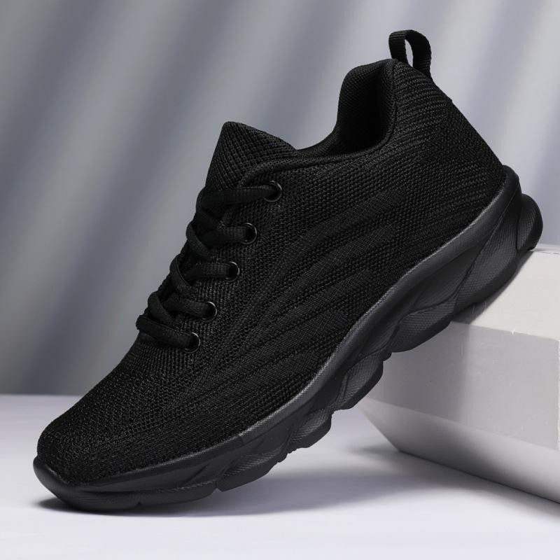 Waterproof leather sneakers are lightweight, all black, not tired of standing for a long time, soft-soled non-slip shoes