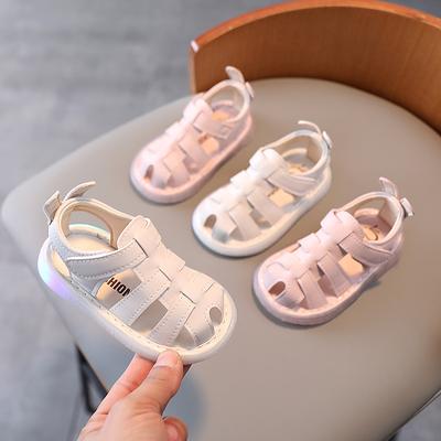 Simple Baby LED Light Up Walking Shoes Summer New Girl Baby Shoe Fashion Girl Sandals Anti Slip Boy Beach Shoe Comfort Boy Shoes