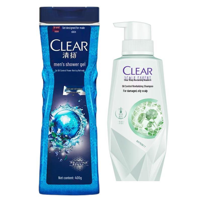 Очищающий Гель для Душа и Шампунь для Мужчин Clear с Эффектом Охлаждения и Контролем Жирности Y21 Подарочный Набор