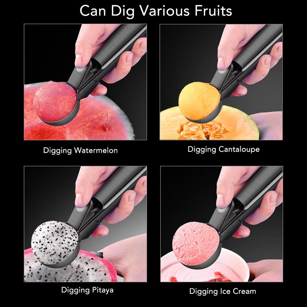 Stainless Steel Ice Cream Scooper Stick Proof Ice Cream Spoon With Trigger  DIY Ice Cream