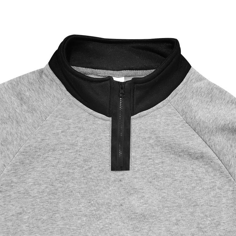 Autumn Winter Men's Hoodies Men Fashion Casual Long Sleeve Half Zippers Stand Collar Patchwork Sweatshirts Male Loose Streetwear
