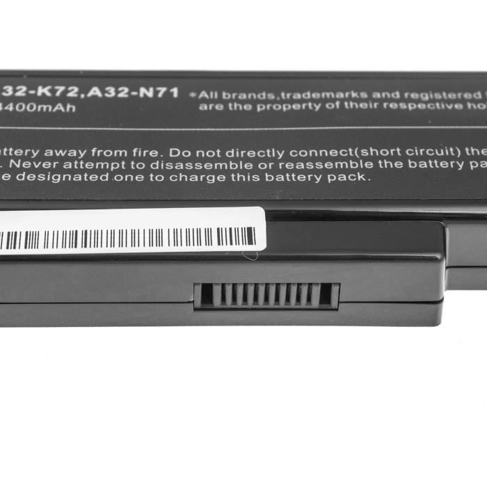 Green Cell® A32-K72 Batterie Pour Asus K72 K72F K72J K72JR K73 K73S K73SV N71 N73 N73S N73SV X73 X 73E X73S Ordinateur 4400mAh