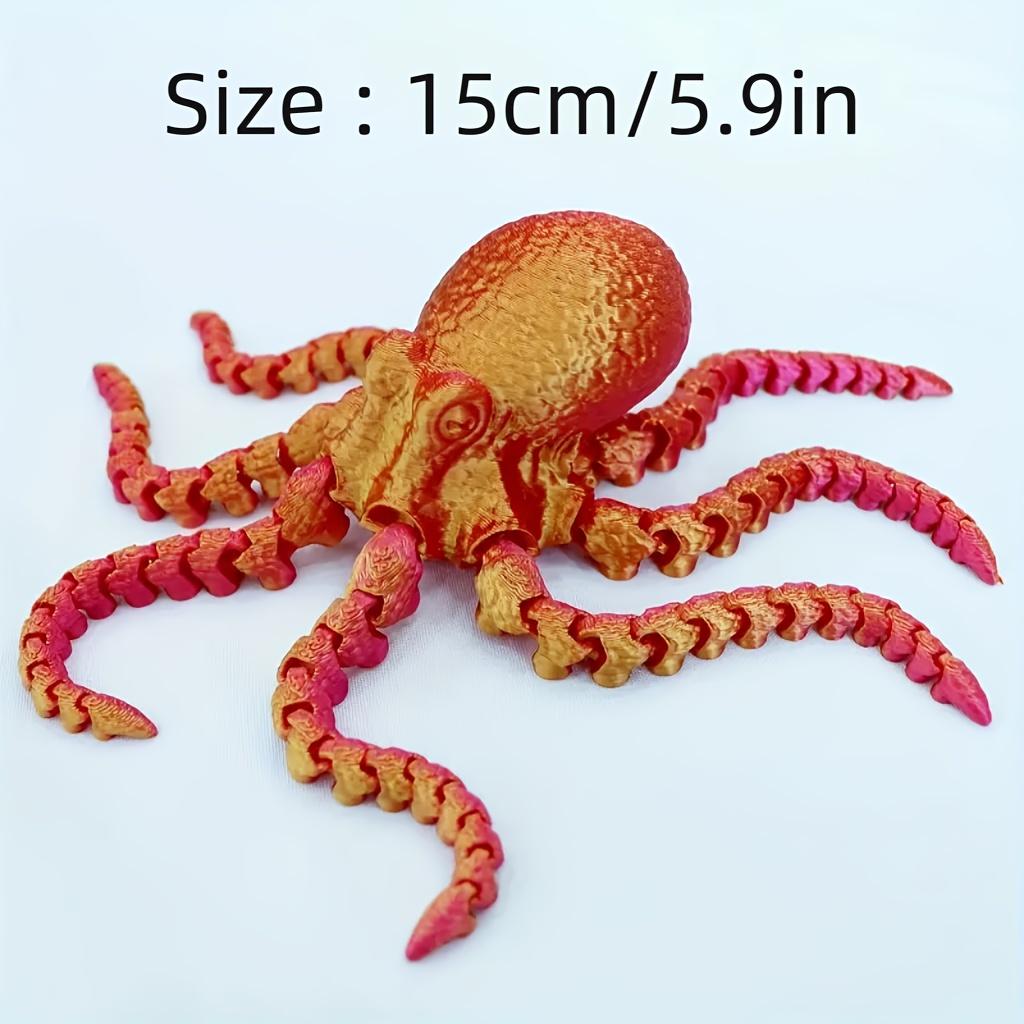 3D Printed Poseable Octopus/ Squid Model with Moving Joints Indoor Decoration for Aquariums, Terrariums, Marine Biology Displays