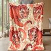 Tiger Majesty In Art Theme Blanket Lightweight Warm Flannel Blanket Decorative Throw Blanket for Home Decoration