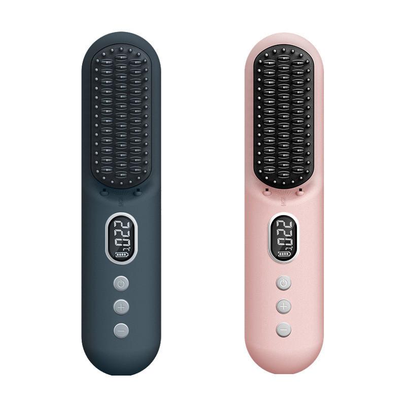 Rechargeable Portable Travel Hair Straightening And Curling Dual-Use Styling Tool Cordless Negative Ion Hair Straightening Comb