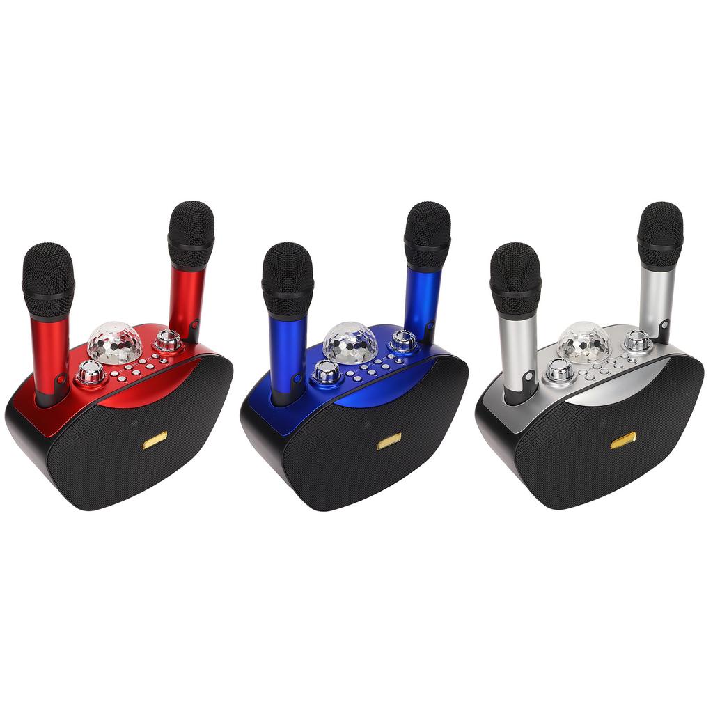 Bluetooth Karaoke Speaker Portable Colorful Light Karaoke Machine Set with 2 Wireless Mic for Party