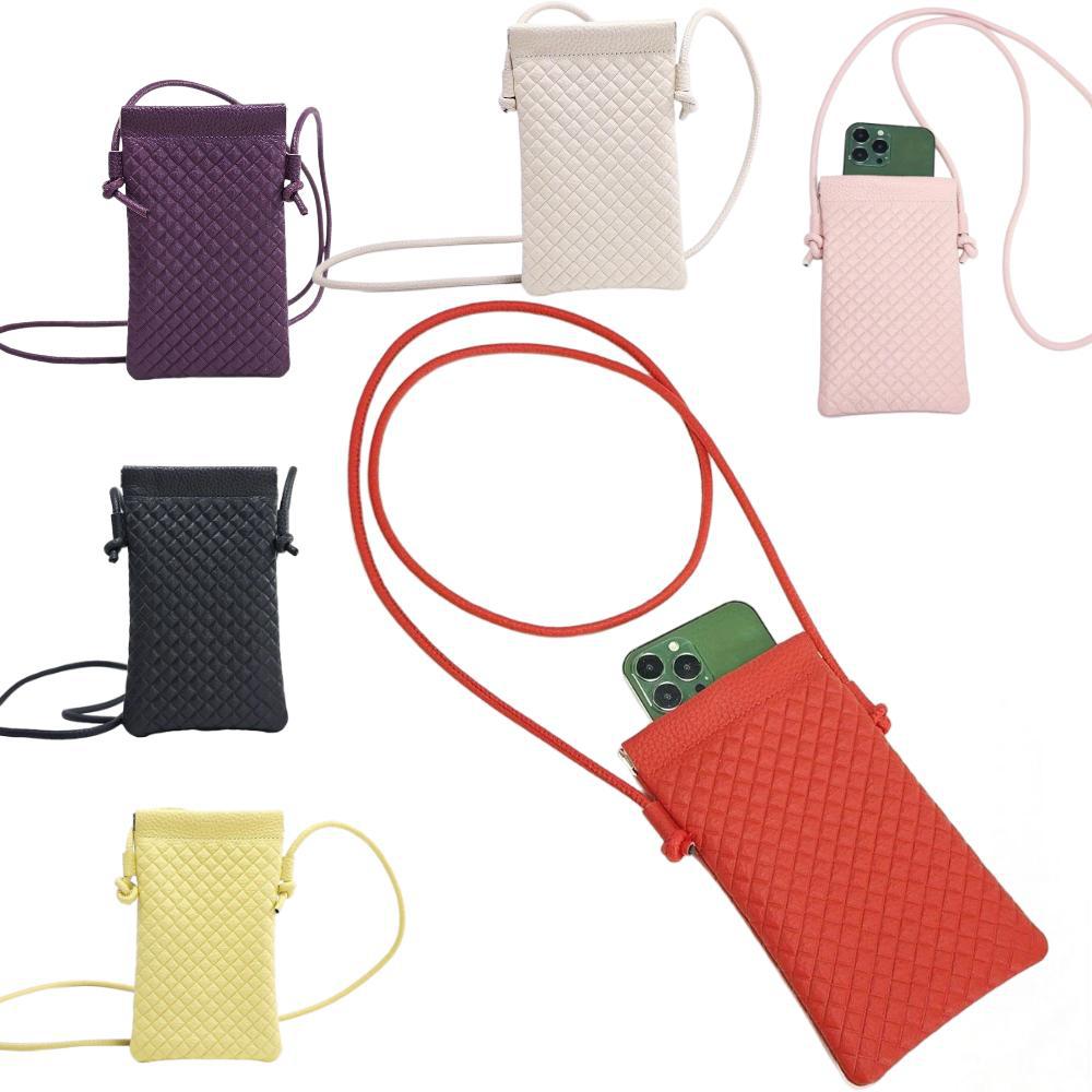 

Niche Mini Woven Leather Mobile Phone Bag Design Versatile Change Shoulder Bag красный