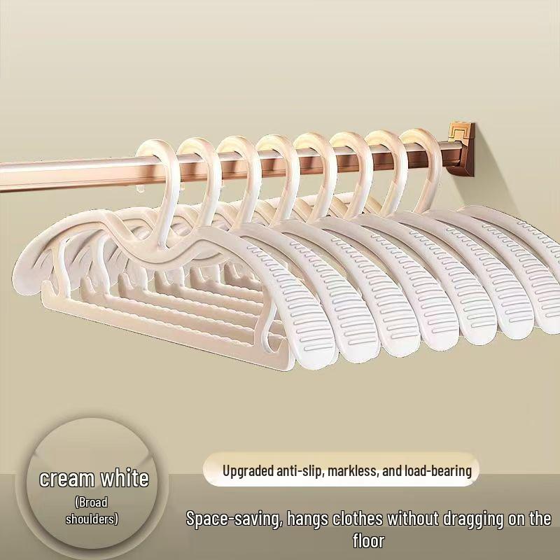 Short Neck Wide Shoulder Seamless Non-Slip Thickened Clothes Hanger, Space-Saving for Home Use.