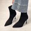 2026 Women's Ankle Boots High Heels Suede Fashion Luxury Shoes Pointed Toe Woman Pumps Sexy Designer Elegant Mujer Short Boots