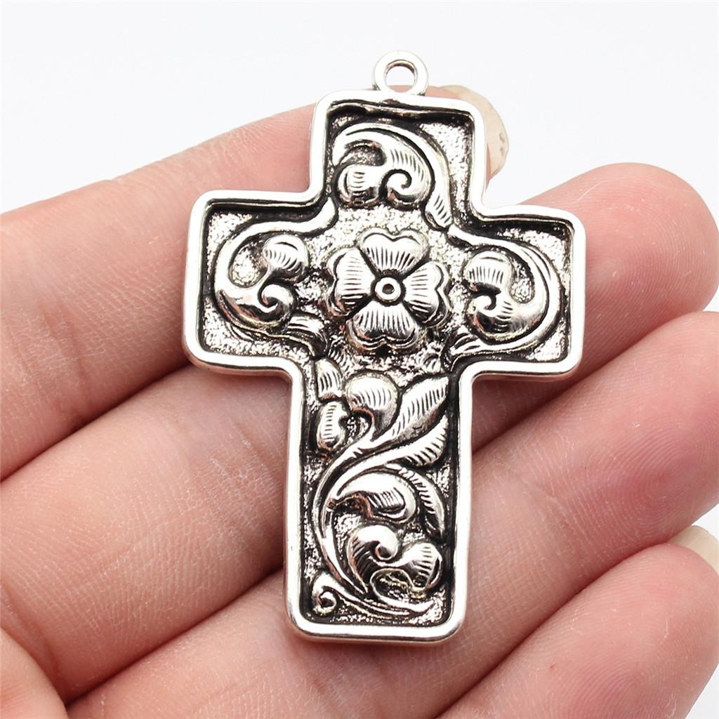Large Crosses Detailed Religious Charm Antique Bronze Zinc Alloy Jewelry Making Supplies Necklace Making DIY Charms
