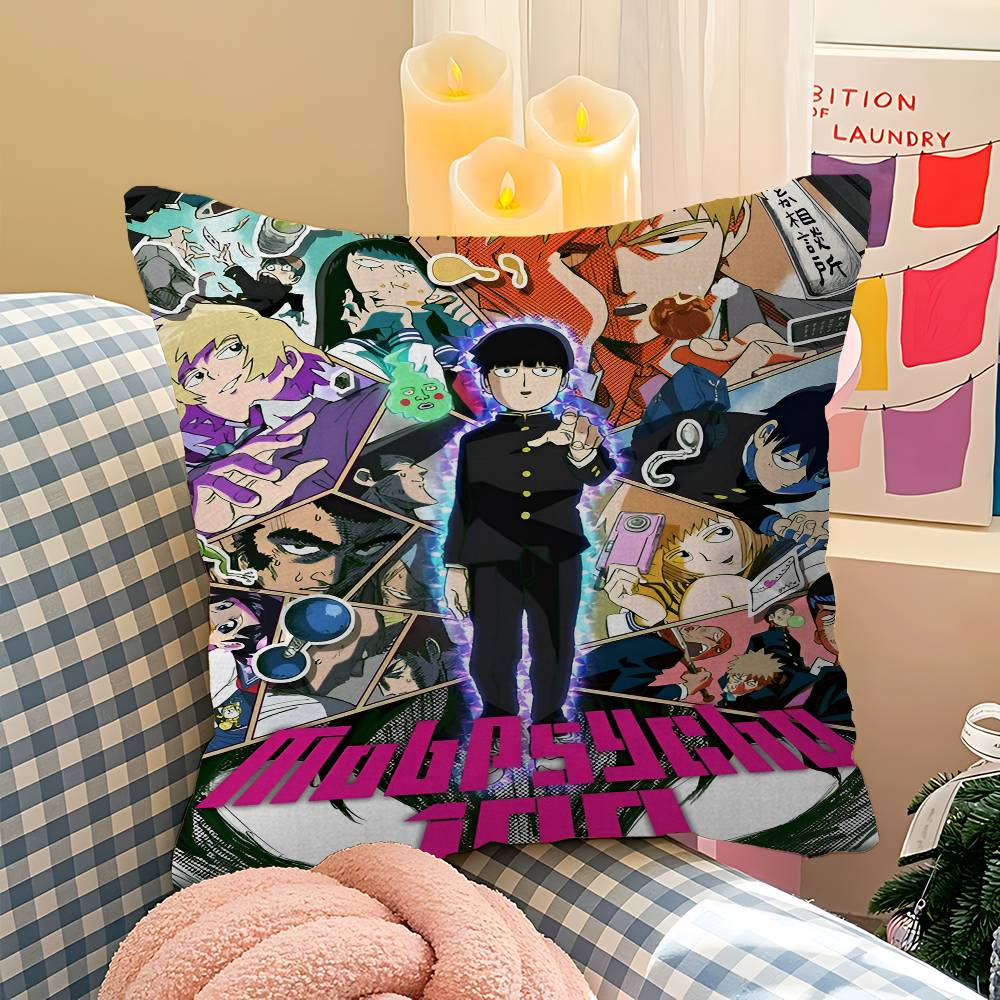 Japan Anime Mob Psycho 100 Personalisierte Bildtext Heimdekorationskissen Haushaltsgeschenke 45x45cm