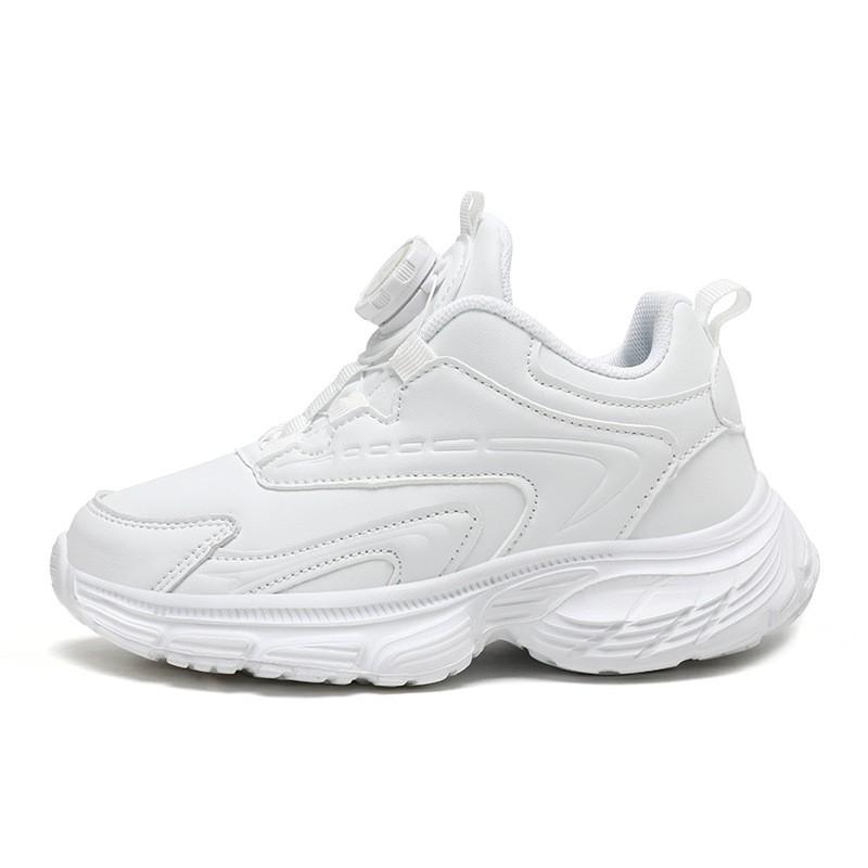 Kinder Weiß Schwarz Sneaker Schulsport Tanz Laufschuhe Mit Drehverschluss